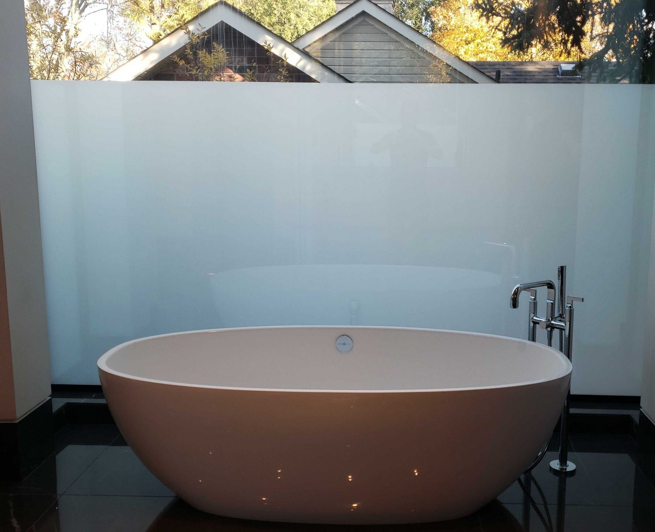 Residential smart glass bathroom