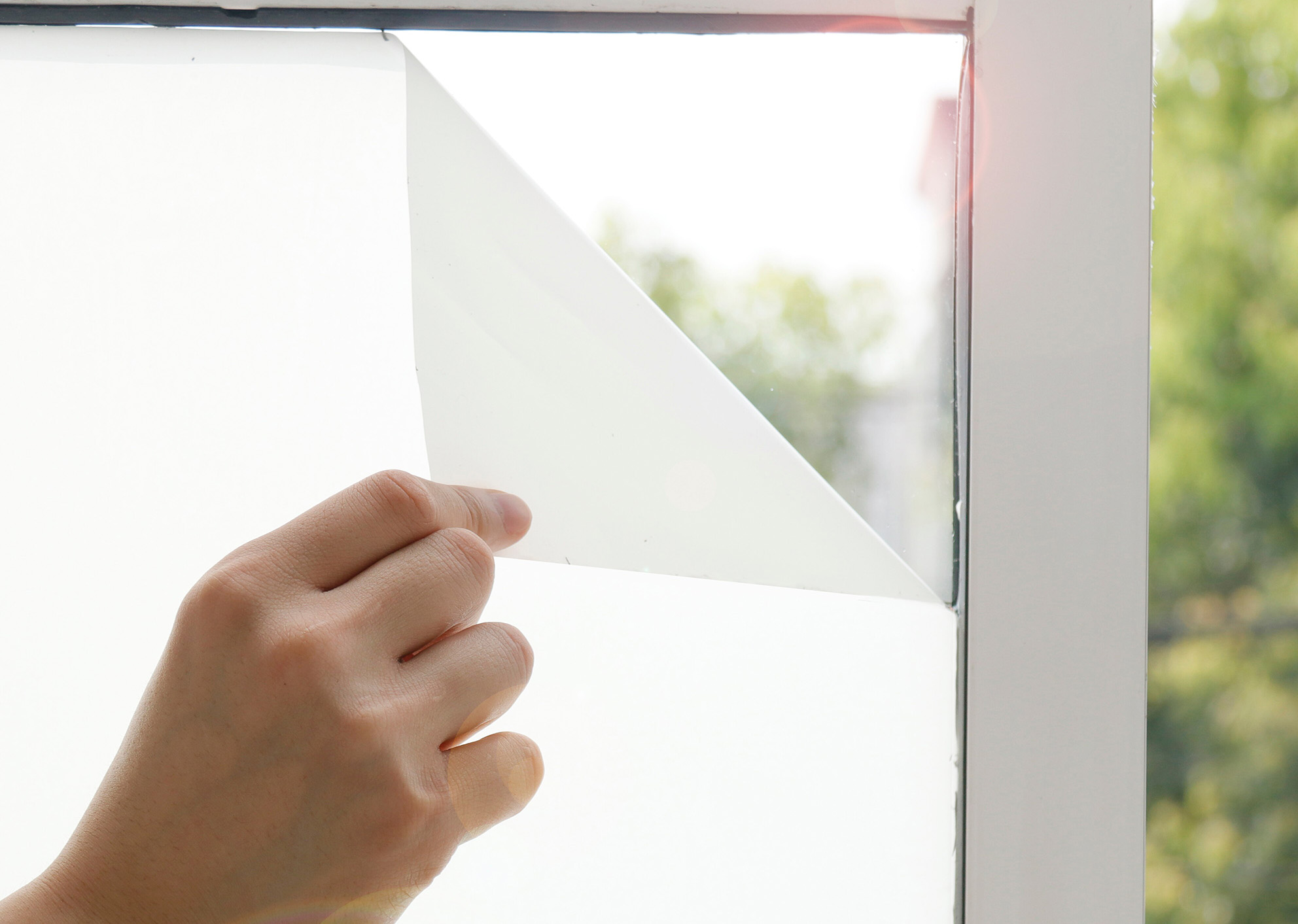 Residential bathroom with smart privacy glass