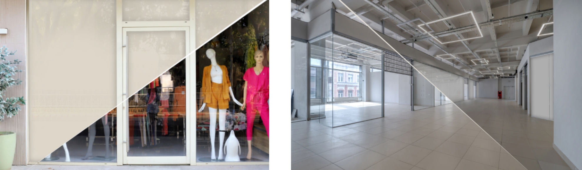 Retail storefront with smart switchable window display